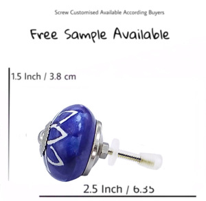 Blue Floral Round Ceramic Knobs <b>for</b> Kitchen Bedroom Living Room Outdoor Warehouse Villa Dresser <b>Door</b> Drawer Cabinet Handle Pulls - Product Image 3