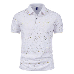 Polo deportivo personalizado de poliéster transpirable, camiseta de manga corta deportiva informal en blanco Oem personalizada de tacto suave para hombre - Product Image 1