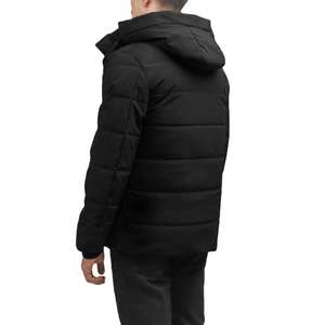 Veste d'hiver matelassée à capuche pour homme, de haute qualité, décontractée, en tissu non tissé polyester/coton, col montant, fermeture éclair, fournisseur - Product Image 2