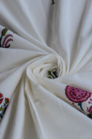 Drap de lit en coton blanc imprimé à la main |   Drap de lit à motif floral avec bordure |   Literie artisanale indienne pour la vente en gros