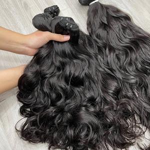 Extensions de cheveux humains vietnamiens bruts, texture naturelle droite, noir naturel, double trame machine, haute qualité - Product Image 2