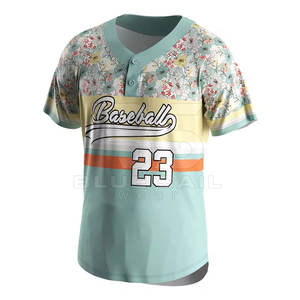 Maillot de baseball personnalisé deux boutons avec impression du logo de l'équipe pour les vêtements de sport et les uniformes de l'équipe vente en gros de maillot de baseball - Product Image 1