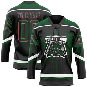 Maillot de hockey sur glace personnalisé en gros avec nom et numéro d'équipe, 100% polyester, impression numérique, séchage rapide, unisexe, adulte, service OEM - Product Image 4