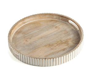 Juego de 2 bandejas de madera de alta calidad para servir con asas de metal Bandeja de decoración de postres para bodas Cumpleaños Fiesta Fábrica - Product Image 6