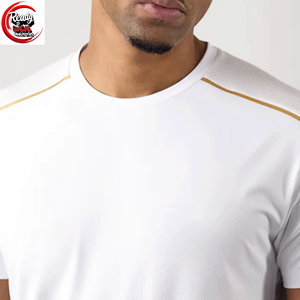 เสื้อยืดกีฬาฟิตเนสเข้ารูปคอกลมผ้าคอตตอนสำหรับผู้ชาย100% - Product Image 3