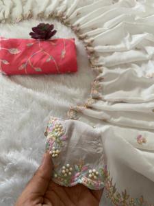 Royal Look Designer Indian Ethnic Saree Latest Traditional <b>White</b> Exclusive Fancy Party Wear Bridal Wear Trend Setter Saree women - Product Image 4