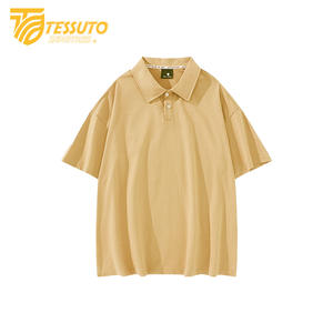 Camisa de Punto de Manga Corta para Hombre, 100% Algodón, Anti-Pilling, Diseño de Cuello Estampado con Patrón Sólido, Logotipo Personalizado, 180g - Product Image 4