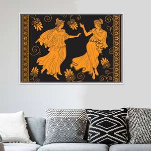 Élégance grecque antique : Impression sur toile murale à motifs floraux modernes, 1P : encadré blanc - Product Image 1