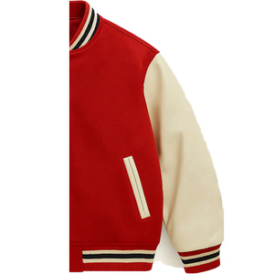Factory Wholesale Custom Genuine Sheep Skin Varsity <b>Jacket</b> OEM Design Breathable Windproof High Quality Men Embroidery <b>Patch</b> - Product Image 5