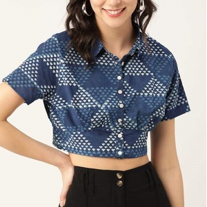 เสื้อครอปสำหรับผู้หญิงเสื้อยืดเสื้อครอปคอกลมแขนสั้นแฟชั่น - Product Image 3