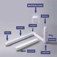 Kit de cache-tuyau décoratif en PVC pour climatiseur mural mini-split, gaine de protection pour ligne de climatisation CVC