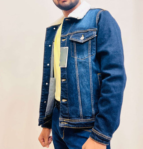 แจ็กเก็ตกันลม2022ของผู้ชายทรงสลิมฟิตกลับได้คอตั้งโลโก้ด้านหน้าลำลองผ้าเดนิม - Product Image 1