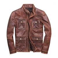Chaqueta de Cuero para Hombre, Diseño Personalizado, Alta Calidad, a la Moda, Sólida, Resistente al Viento, con Características Antibacterianas, Acolchada