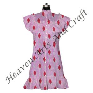 Best Selling <b>Summer</b> Collection Women's Casual Printed Ethnic Midi <b>Dress</b> Woven <b>Sleeves</b> Block Printed <b>Summer</b> Clothing - Product Image 3