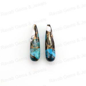 Turquesa Kingman de Búfalo Blanco Natural de Primera Calidad, 9x30 mm, Forma de Gota Lisa, Piedras Preciosas Sueltas para Joyería y Sanación - Product Image 1