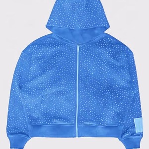2025 OEM ODM personnalisé hommes Streetwear sweats à capuche 100% coton tenue décontracté meilleur prix pour la saison d'automne strass décor - Product Image 4