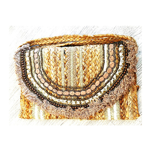 Color sólido de moda de alta calidad con asa de cuentas bolso de hombro plisado de la India para mujer moda de exportador indio - Product Image 3