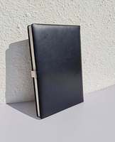 ADORA Carnet de notes en cuir noir au design unique, journal A5, couverture rigide, 100 feuilles, haute qualité, durable, personnalisable, pour l'écriture