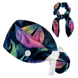 Chapeau chirurgical en coton avec impression de logo personnalisé, avec queue de cheval, bonnet de travail pour infirmière, doublure en satin pour médecin, infirmière, chapeau médical avec queue de cheval - Product Image 4