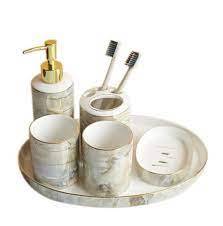 Ensemble de salle de bains avec incrustation d'os bouteilles de lotion pour salle de bains porte-brosse à dents et pour salle de bains avec vente produit échantillon gratuit - Product Image 5