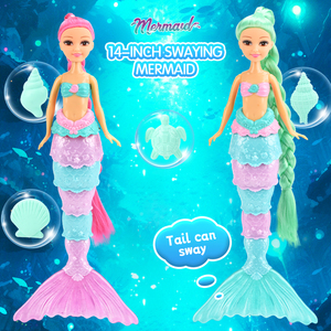 卸売14インチリアルなかわいい人形環境保護子供のおもちゃのための素敵な人魚人形 - Product Image 2