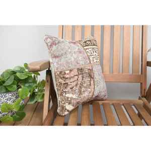 Luxury 14x14 Inch Beige Kilim Patchwork Wool <b>Pillow</b> Rustic Design Woven Vintage Fluffy Embroidered Portable for <b>Sofa</b> Bedding - Product Image 2