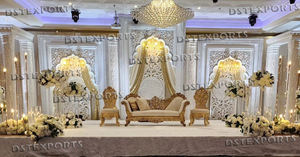 Grande configuration de scène de mariage italien Mariage occidental Mariage de scène entièrement sculpté en fibre Victorien Designer Back-Frame Stage Australia - Product Image 4