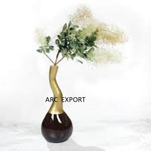 Conception en laiton noir avec grand vase à fleurs et pot de style doré pour les stations de restaurant à domicile Vases de table décoratifs - Product Image 5