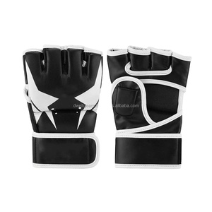 DWELT GEARS Custom MMA Boxing Gloves Leather Breathable Durable Half Finger Hook Loop Closure Wrist <b>Strap</b> Lightweight Non-Slip - Product Image 4
