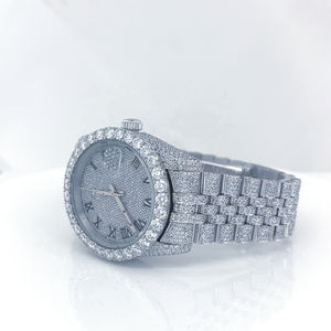 Tout nouveau de haute qualité glacé 2024 arrivée de luxe or argent personnalisé Hip Hop hommes Moissanite diamant montre-bracelet - Product Image 4