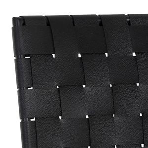 Amira Tabourets de bar simples en aluminium et cuir PU tissé avec une finition noire pour une utilisation intérieure et extérieure. - Product Image 6