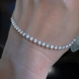 Diamant Blanc Rond Brillant Coupe Briolette Perle Collier Réglable 2.75CT 18k Or Jaune Percé Top Grade Bijoux - Product Image 3