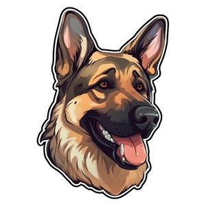 Calcomanía para casco de motocicleta de Pastor Alemán, 10x15 cm, etiqueta adhesiva para portátil y vehículo - Product Image 1