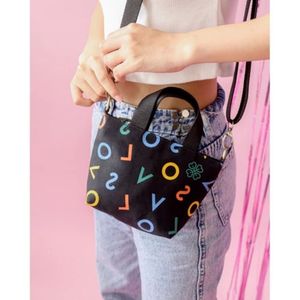 Trendy KLM Alphabet <b>Mini</b> Sling <b>Bag</b> Canvas Zipper Closure Compact Fashionable Daily <b>Crossbody</b> Indonesia Modern Stylish Durable - Product Image 2