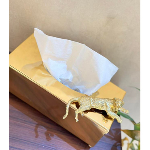 Fancy <b>Tissue</b> Dispenser Finest Quality Rectangle Shape <b>Tissue</b> Box With Gold Floral Accent Office Countertop <b>Tissue</b> Storage Holder - Product Image 5