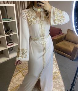 Nuevo vestido Abaya abierto de lujo para mujer con mangas con cuentas Nida Cardigan de Dubai-Venta al por mayor Maxi ropa islámica para musulmanes - Product Image 5