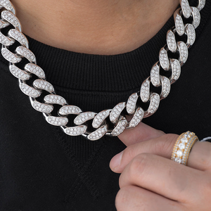 Cadena infinita de corte redondo Hip Hop para hombre hecha a mano en diamantes de moissanita de Plata de Ley 925 con claridad VVS - Product Image 6