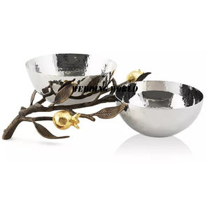 Juego de Dos Tazones para Chocolate Martillados en Oro, Forma Redonda, Diseño Nuevo, Tazón para Dulces Clásico, Elegante y Sofisticado - Product Image 6