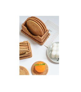 Posavasos de alta calidad y precio barato de tamaño personalizado con posavasos de ratán tejido a mano a la venta - Product Image 3