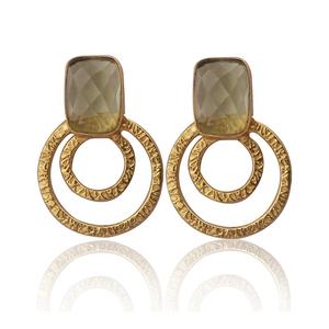 ชุดต่างหูสตั๊ดทรงโทแพซสีฟ้าลอนดอนทำด้วยมือชุดอัญมณีทรงสี่เหลี่ยมผืนผ้าเครื่องประดับแบบผลักดันกลับคอลเลกชันใหม่สำหรับเป็นของขวัญ - Product Image 4