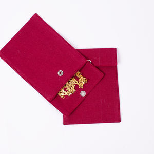 Petite pochette à rabat en coton léger fait à la main de style indien Confiture couleur Bracelet stockage en gros conteneur de bijoux - Product Image 4