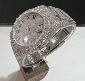 VVS Moissanite or blanc diamant montre mécanique de luxe pour hommes entièrement glacé luxe Hip Hop Style anniversaire cadeau Pass testeur - Product Image 4