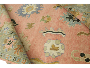 Tapis de style Oushak pêche exquis tapis en laine douce noué à la main tapis tapis en laine faits à la main pour salon - Product Image 5