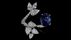 Pear Cut Lab Grown Diamond <b>Ring</b> with Brilliant Side Stones Solid Gold <b>Rhodium</b> Plated | Luxury Gift Party <b>Ring</b> for Women - Product Image 5