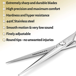 Tijeras profesionales para cortar el pelo, 440c, para salón de belleza, 7 o 0 pulgadas, borde japonés HRC - Product Image 4