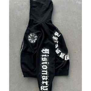 Sudaderas con Capucha 100% Algodón para Hombre, Ropa Urbana Gruesa, Logotipo Personalizado Bordado, Lavado Ácido, Impresión 3D, Sudaderas Francesas - Product Image 4