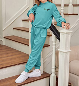 Conjunto de ropa con capucha y pantalón corto para niña, chándal, 2 unidades, venta al por mayor, disponible en China - Product Image 5