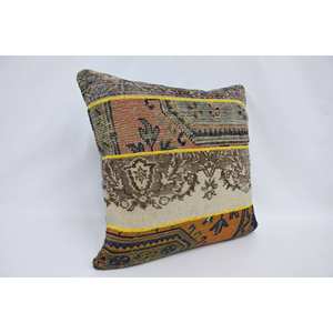 Bohemian Kantha Patchwork Wool Pillow 28x28 Inch Beige Silk Floral <b>Vintage</b> Print Portable for <b>Bedding</b> & Floor Use for Christmas - Product Image 3