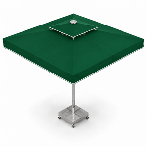 Parasol Commercial Télescopique Carré Magnum 400x400/8 en Aluminium, Design Moderne, Ouverture par Manivelle, Base en Marbre, pour Salle de Sport et Cour - Product Image 5