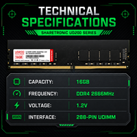 Module de mémoire RAM de bureau SHARETRONIC 16 Go DDR4 2666 MHz UDIMM, 288 broches DIMM, mise à niveau de la mémoire informatique pour PC
